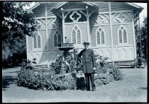 Father Rodrigue Frans, SS.CC., in front of Saint Augustine Church, Waikiki, Oahu.
